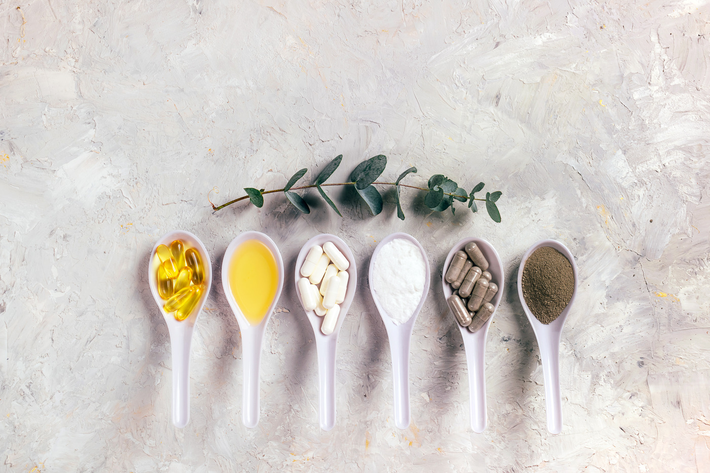 supplements and ingredients on a flat lay image