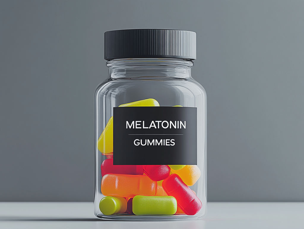 bottle of white label melatonin gummies manufactured in the usa