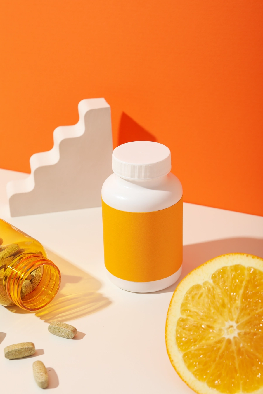 private label vitamin c supplement bottle that's ready for a custom label