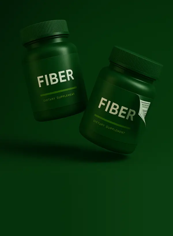 supplement bottle with peel labels