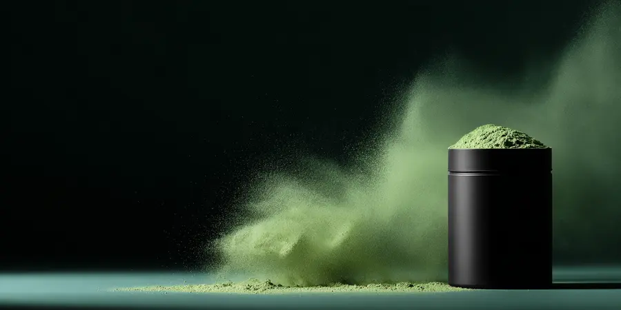 green powder supplement canister