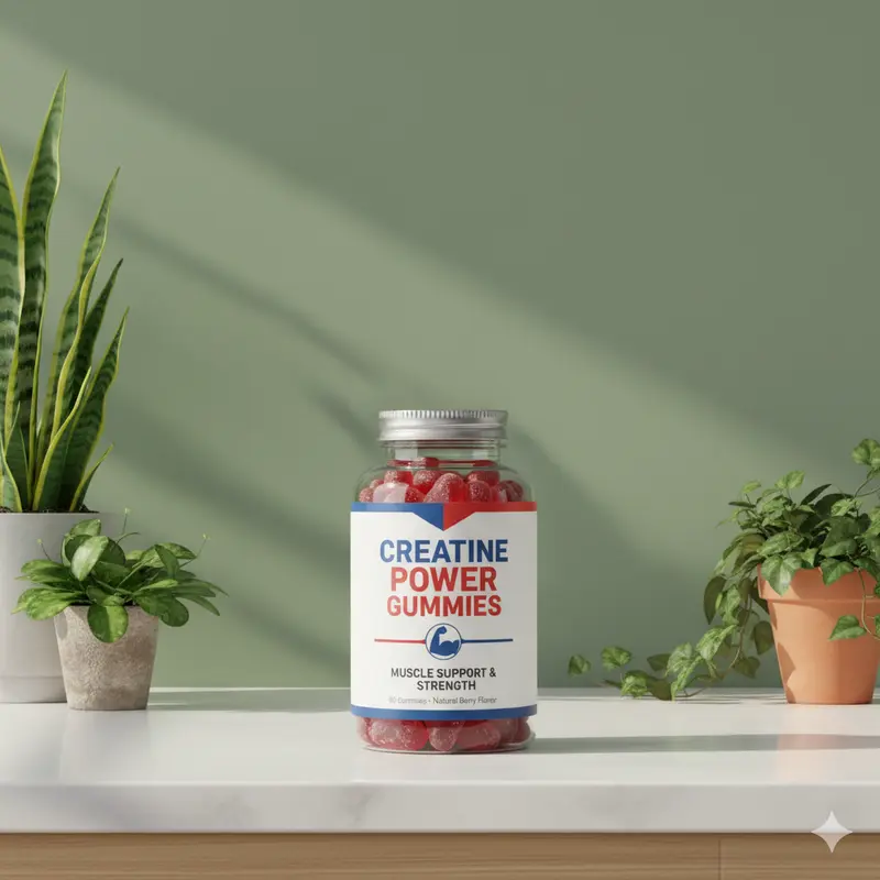 private label creatine gummies on a counter